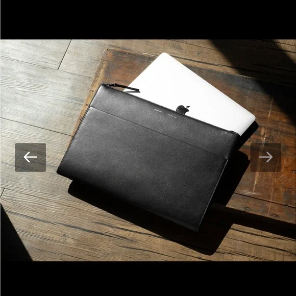 GRAMS(28) EUC 120 Leather Folio Nappa Black Laptop Case Holder Zip - Picture 10 of 11